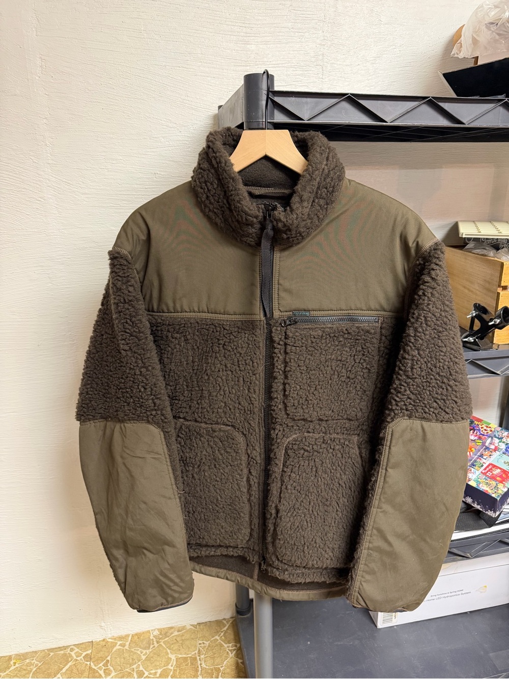 Filson Jacket Mens Medium Brown Sherpa Deep Pile Grizzly Fleece Tin Cloth Wool